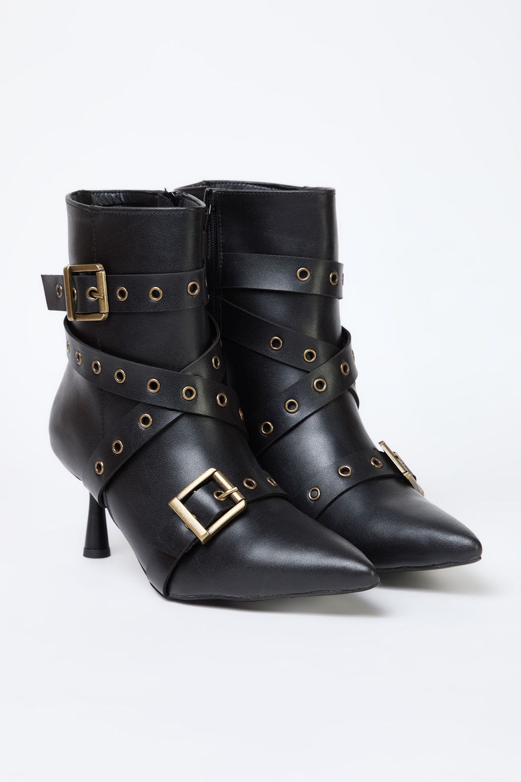 Trendyolmilla Shoes Siyah Kusgozu ve Antik Toka Detayl? Ince Topuklu Kad?n Bot TAKAW25BO00015  фото 3