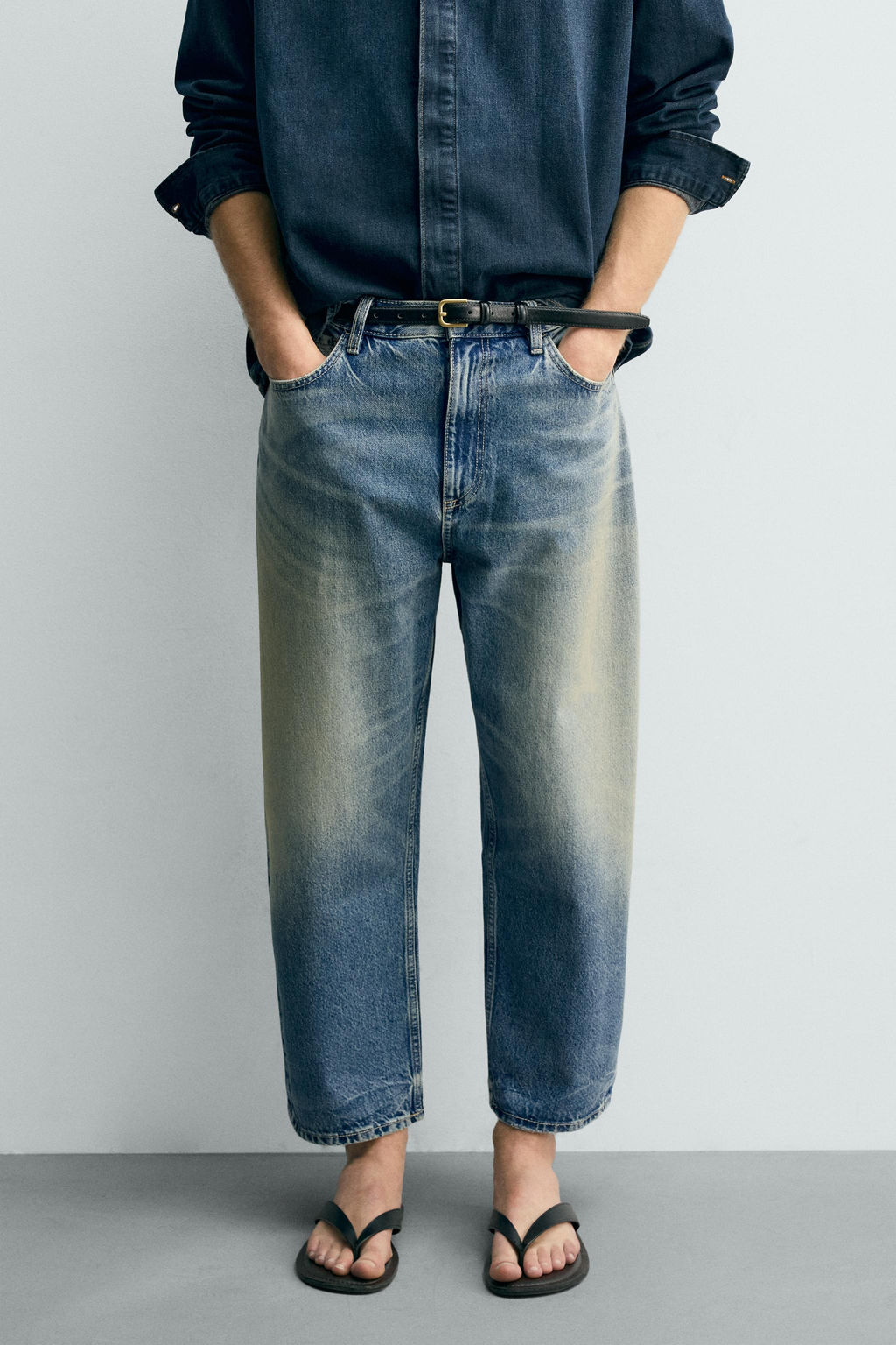 JEANS TAPERED WIDE FIT / Azul - Zara фото 2