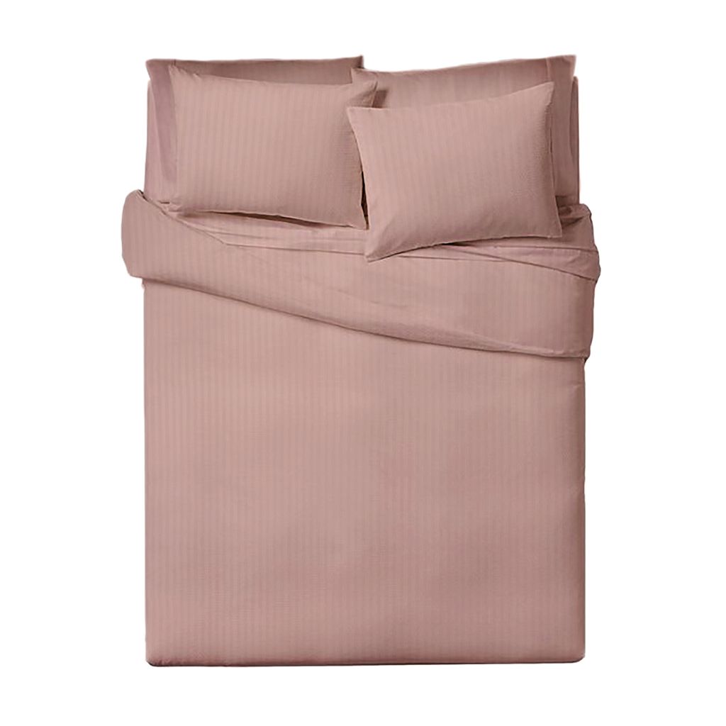 Комплект постельного белья Страйп-сатин Verossa нежно-розовый КПБ-НС-20 1.5 сп-1