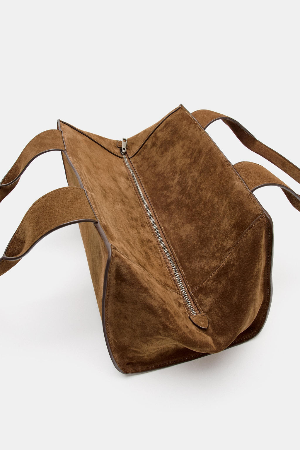 LEATHER SPLIT SUEDE DOUBLE HANDLE BAG - Zara фото 13