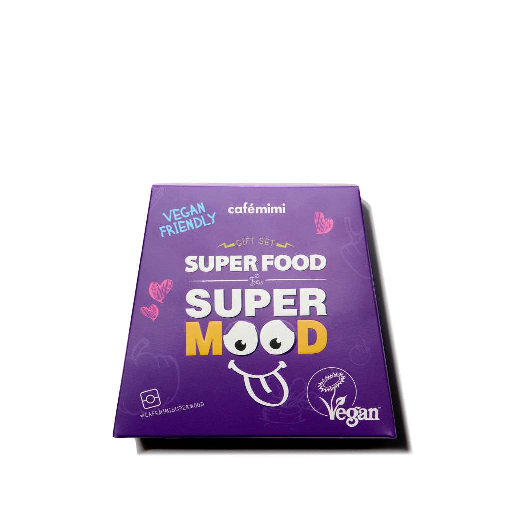 CAFE MIMI Подарочный набор BERRY BOOM (гель д/душа + мочалка + крем д/рук) 135г