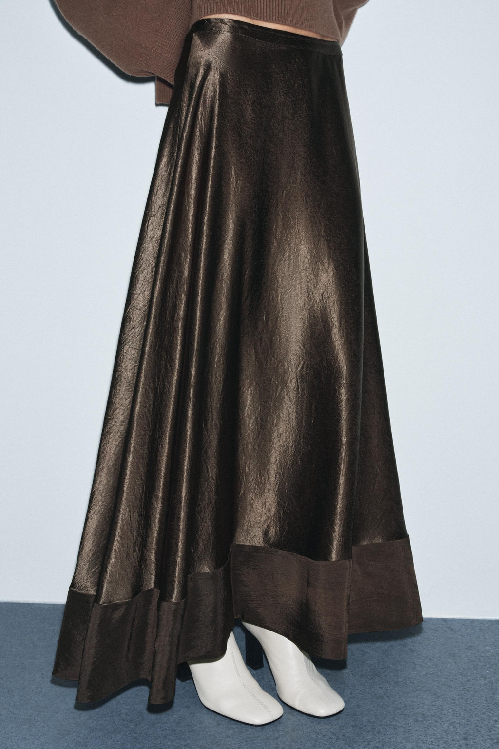 ZW COLLECTION LIMITED EDITION SATIN MIDI SKIRT - Zara фото 2