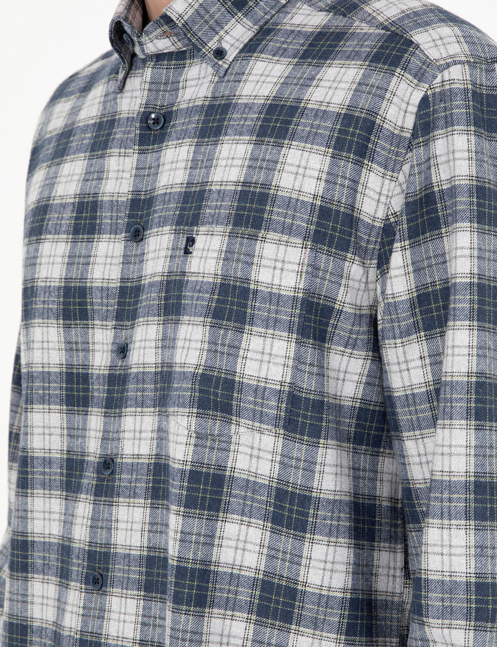 Рубашка Pierre Cardin Lacivert Ekose Regular Fit тёмно-синяя в клетку