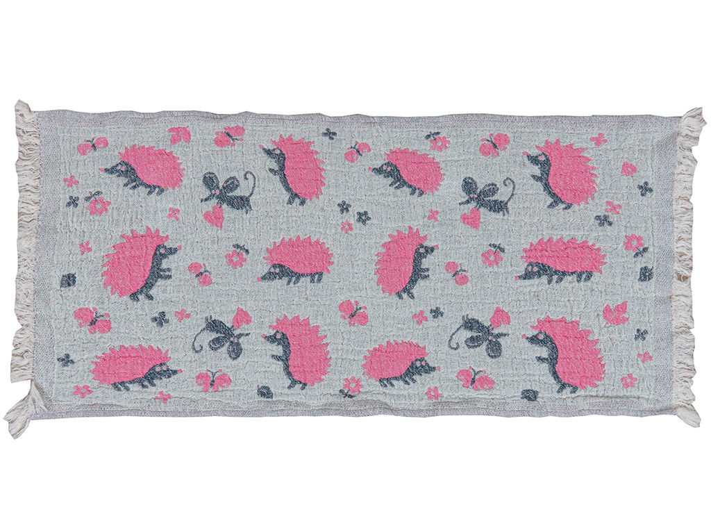 20С192-ШР/у. 30*67 Полотенце "Ежики" рис. 717 цв. 2 розовый