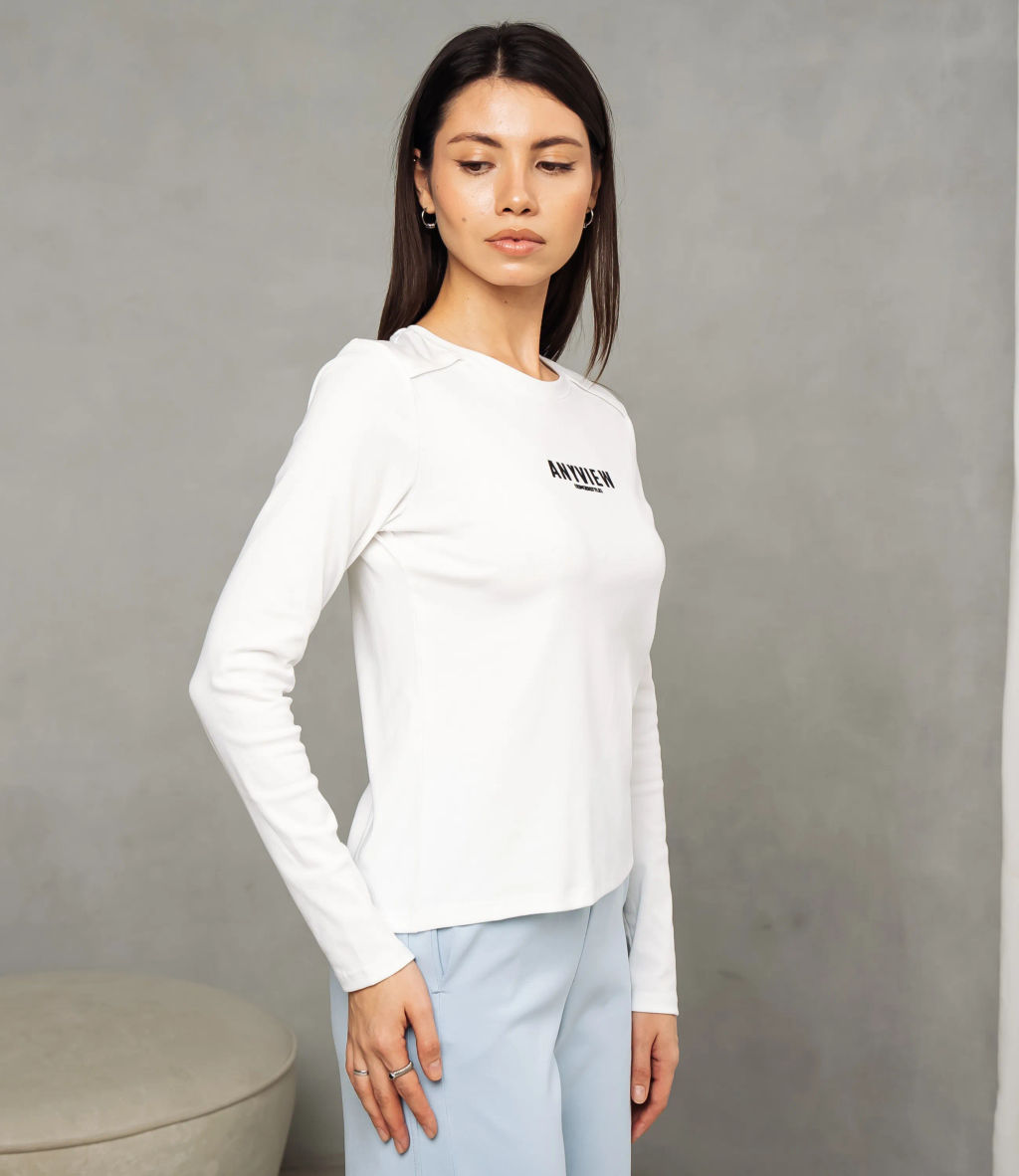 Лонгслив #КТ9072, белый - Dommod фото 2