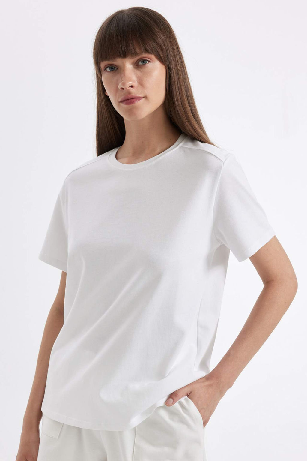 Regular Fit Bisiklet Yaka K?sa Kollu %100 Pamuk Tisort - Defacto фото 2