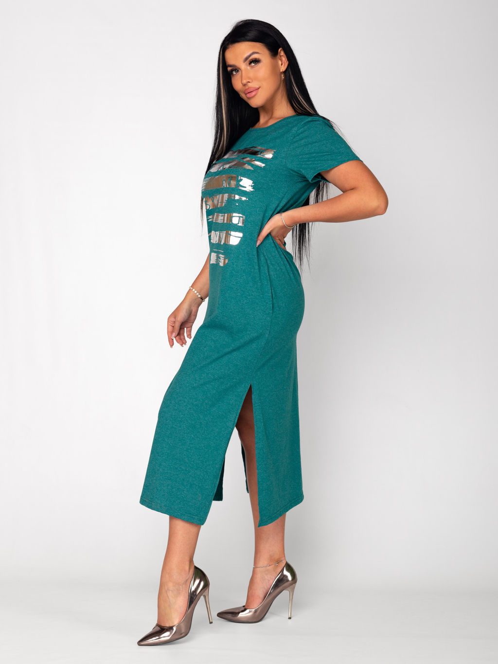 Платье женское кулирка "НАОМИ" БИРЮЗА