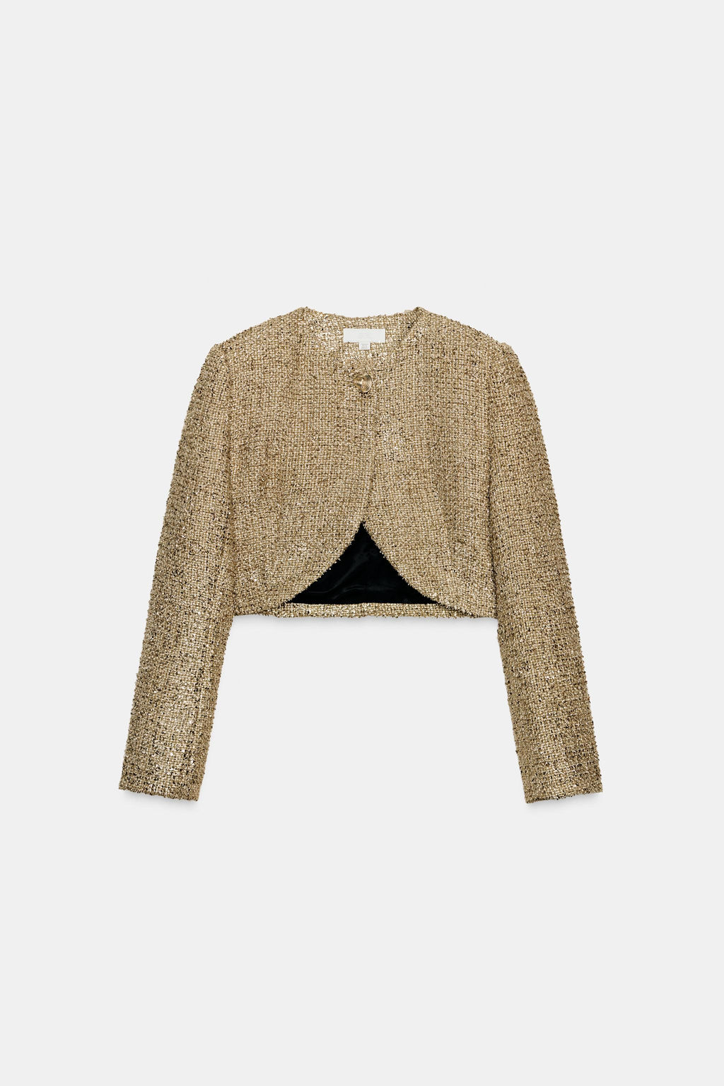 CROPPED TEXTURED JACKET WITH METALLIC THREAD - Zara фото 8