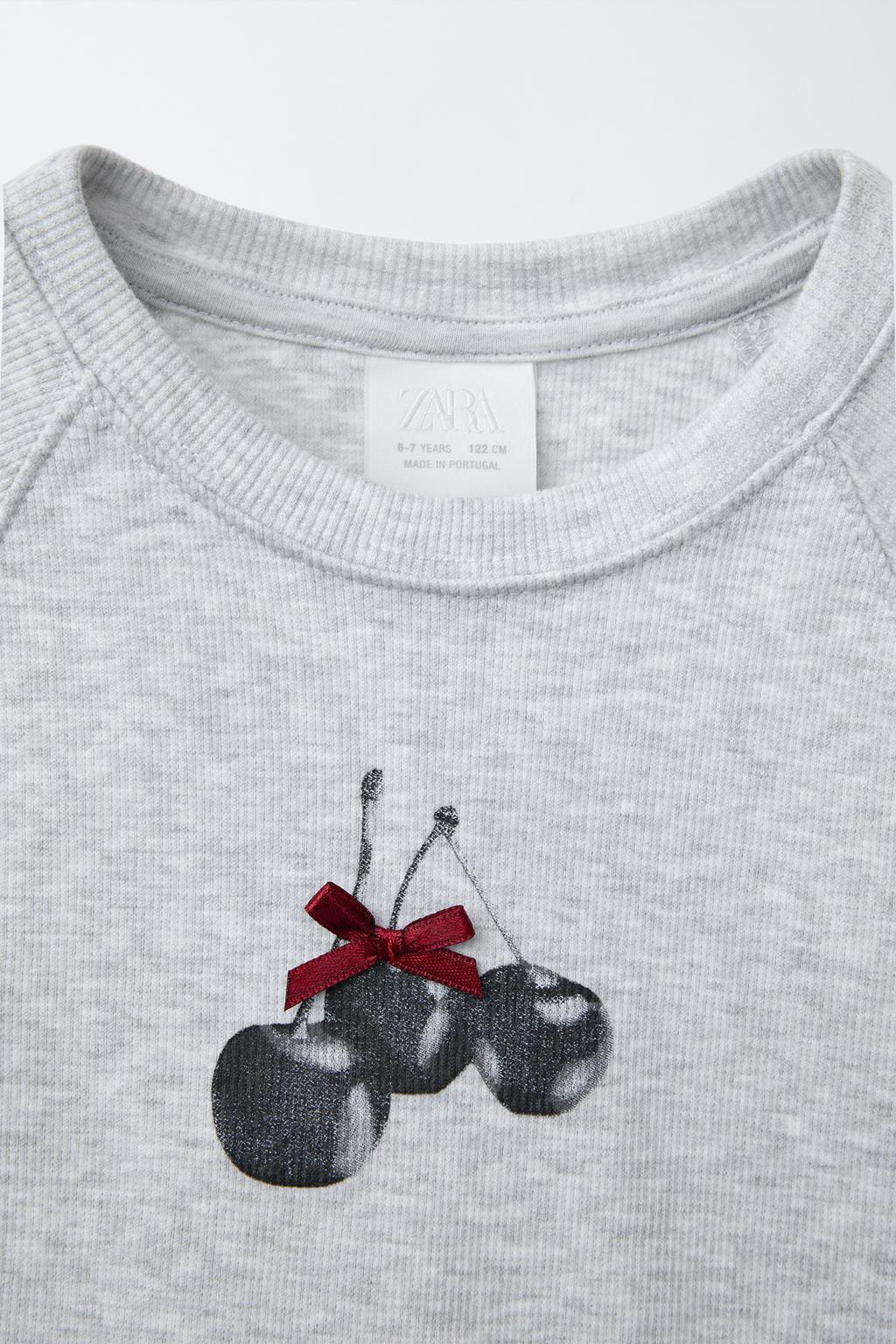 RIBBED T-SHIRT WITH SLOGAN - Zara фото 6