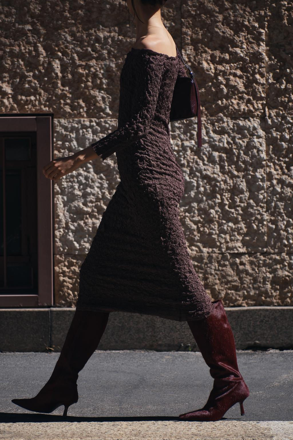 TEXTURED KNIT DRESS - Zara фото 3