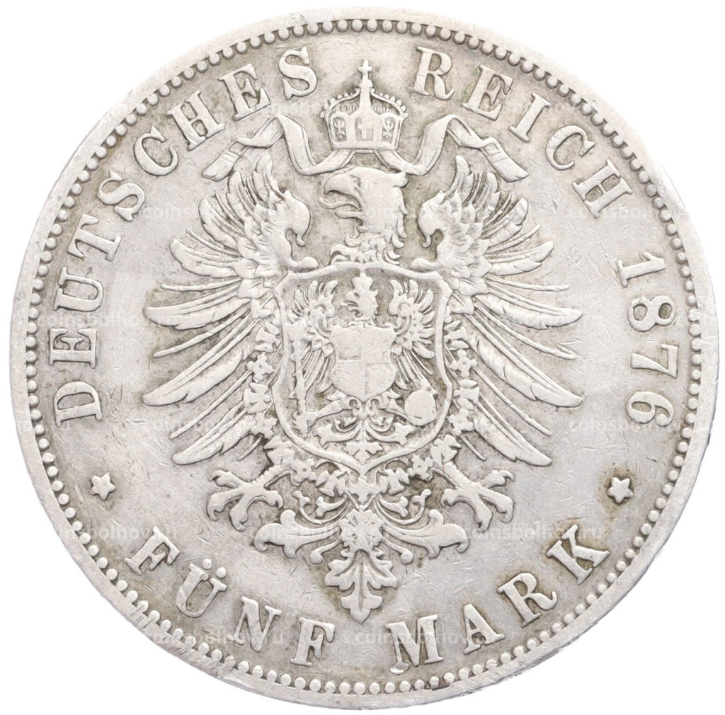 5 марок 1876 года В Германия (Пруссия)