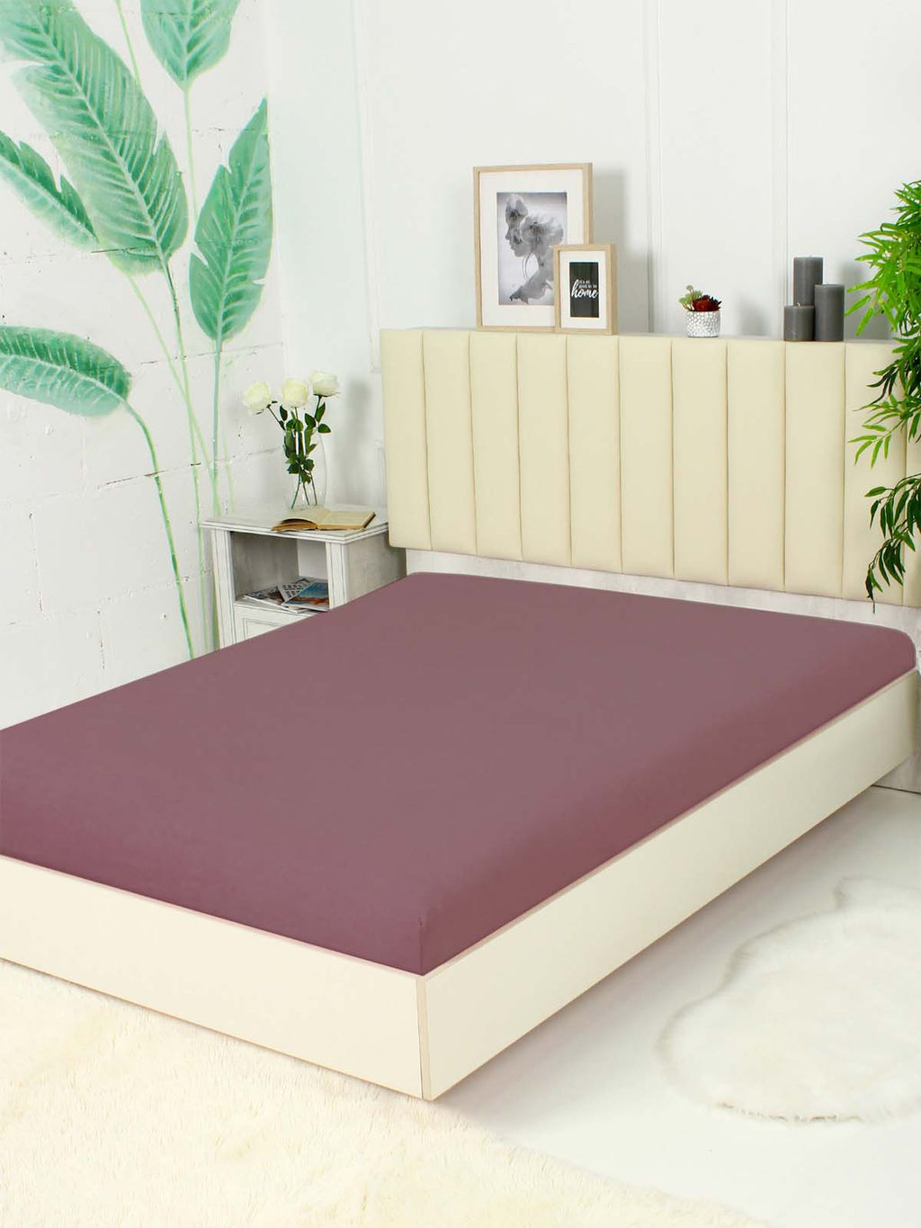 Простыня на резинке Махра - Какао 120*200*20