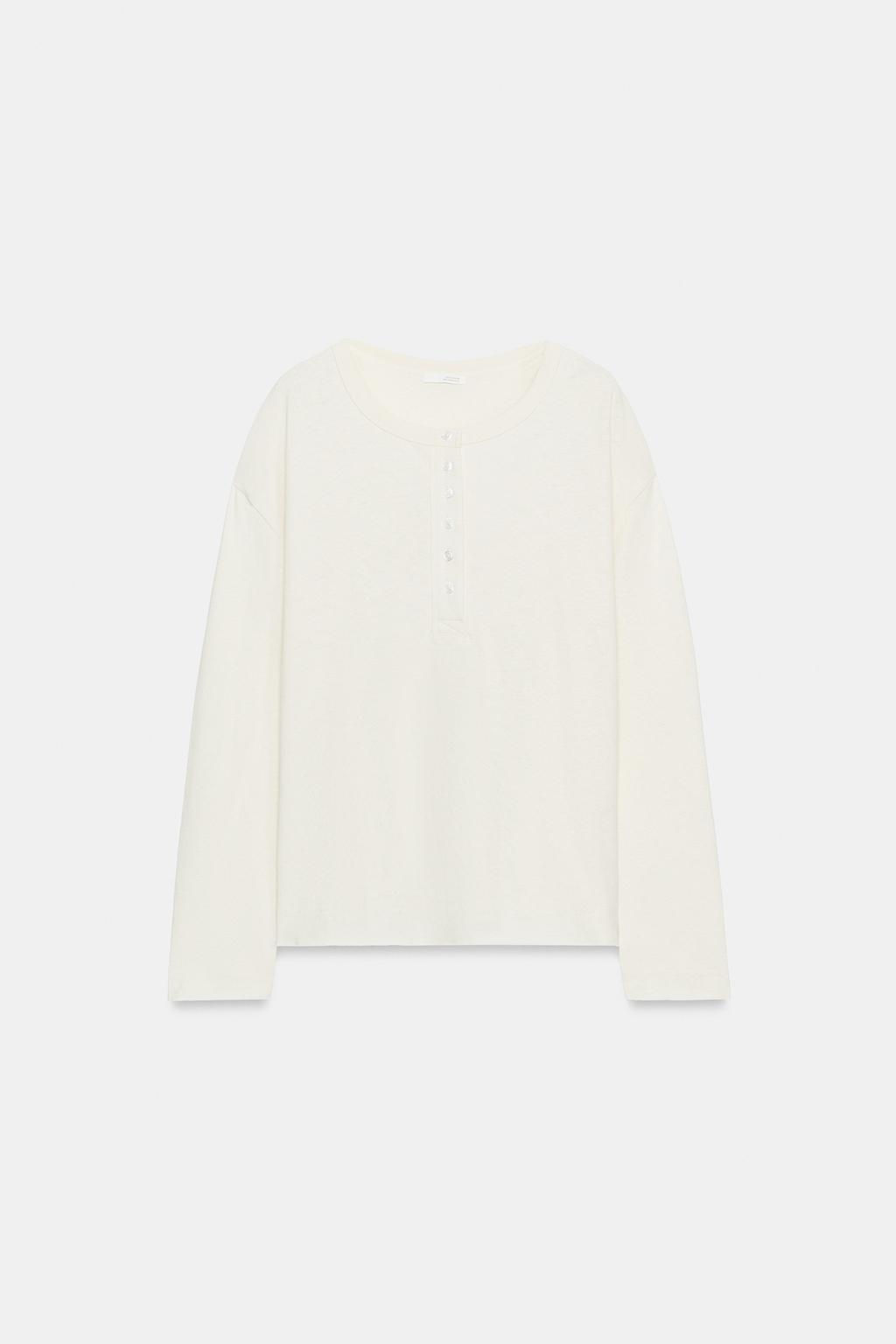 RUSTIC HENLEY T-SHIRT - Zara фото 6