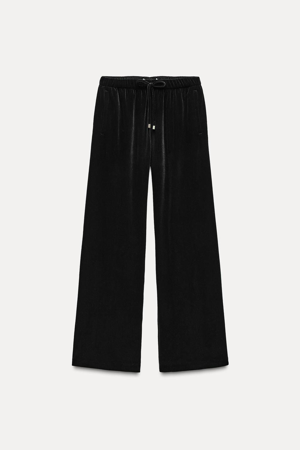 WIDE-LEG VELVET TROUSERS - Zara фото 8