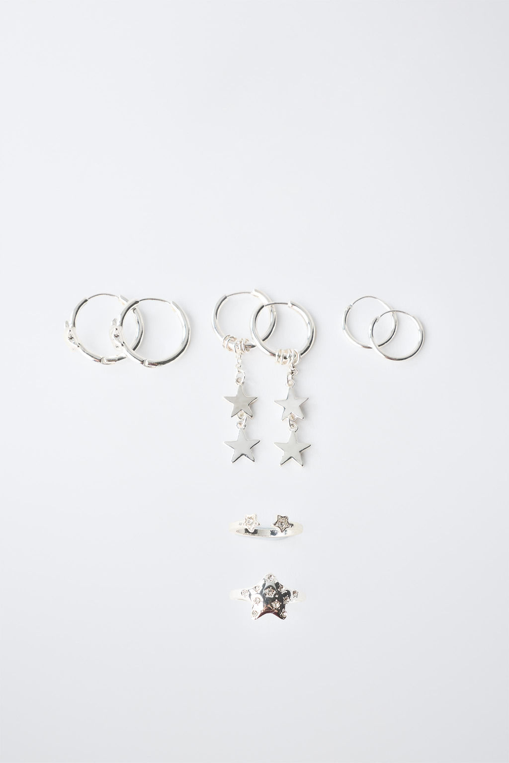 PACK PENDIENTES AROS Y ANILLOS ESTRELLAS / Plata - Zara фото 4