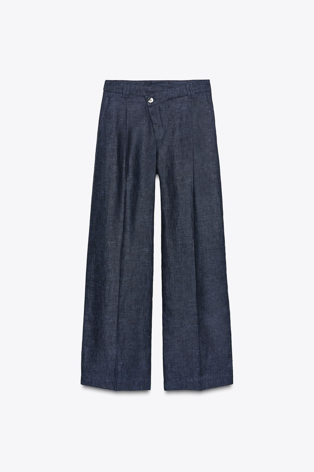 100% LINEN CROSS-WAIST TROUSERS - Zara фото 6