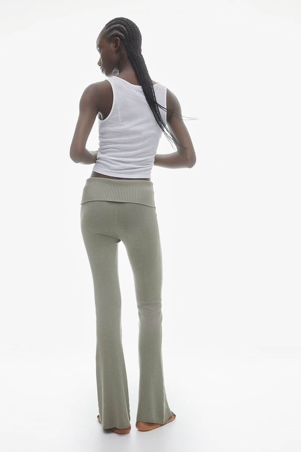 Pantalon acampanado de punto fino - H&m фото 3