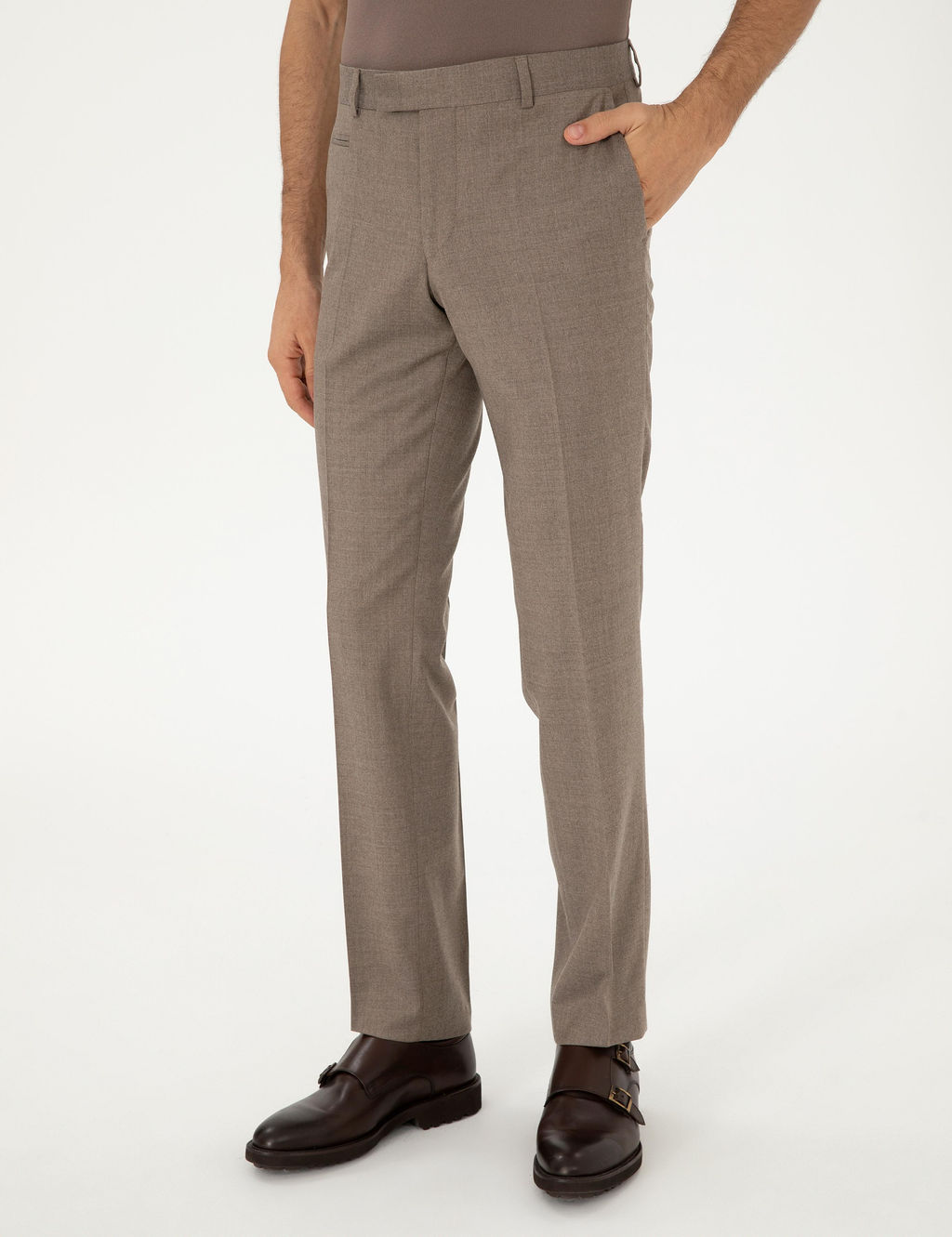 Брюки из светло-коричневой ткани узкого кроя - Cacharel фото 2