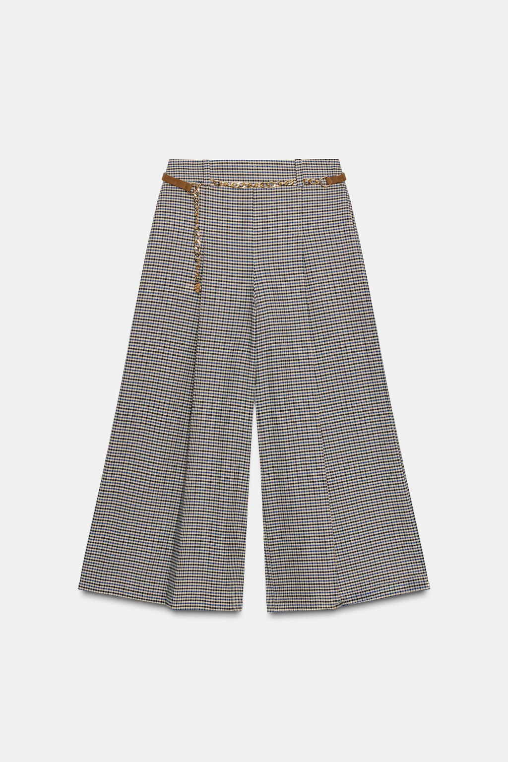 LONG HOUNDSTOOTH BERMUDA SHORTS WITH CHAIN BELT - Zara фото 5