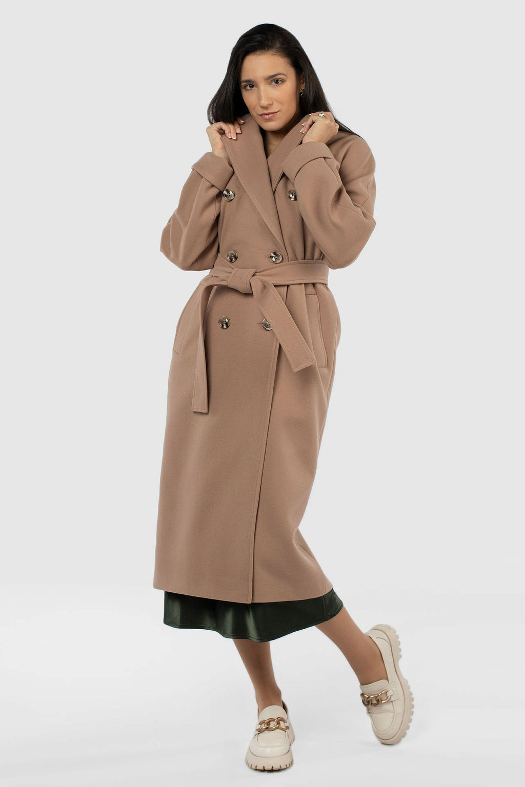 Пальто женское демисезонное (пояс) - El podio фото 6