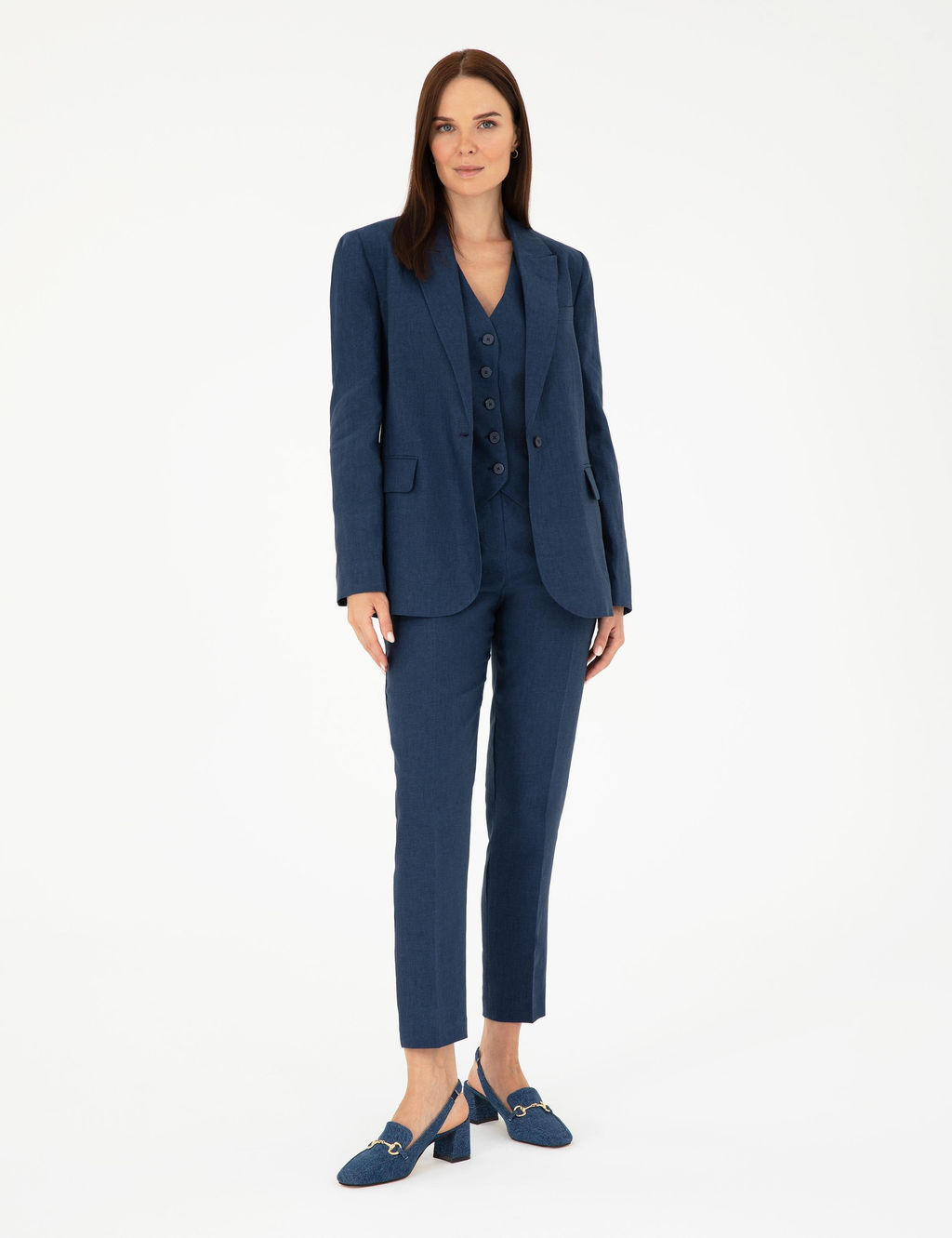Lacivert Regular Fit Keten Ceket - Pierre cardin фото 4