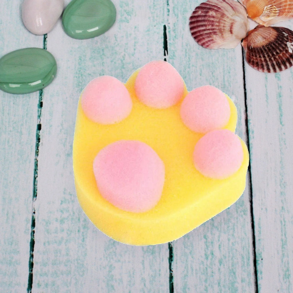 Цена за 3 шт. Губка для тела поролоновая детская фигурная "Sweet kids - Лапка Элис", 12*12 см (ZIP пакет)