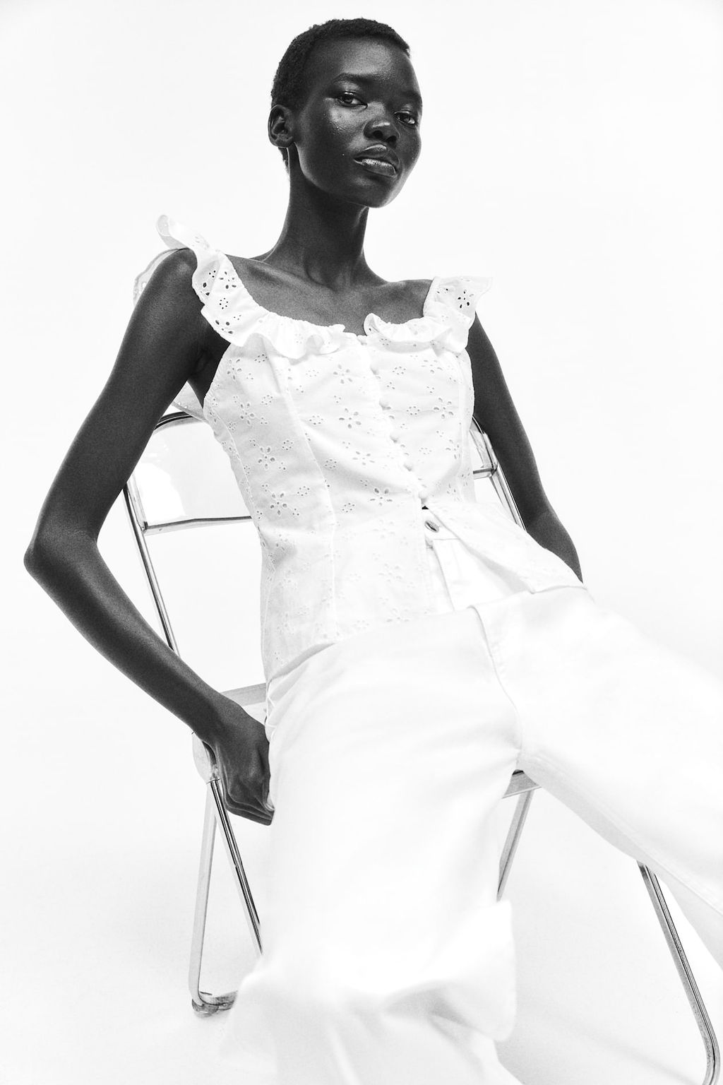 Top con ribete de volantes - H&m фото 3