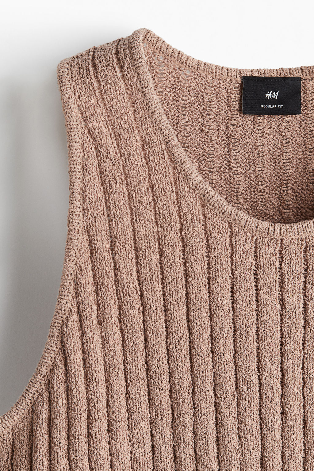 Camiseta sin mangas en punto de canal? Regular Fit - H&m фото 3