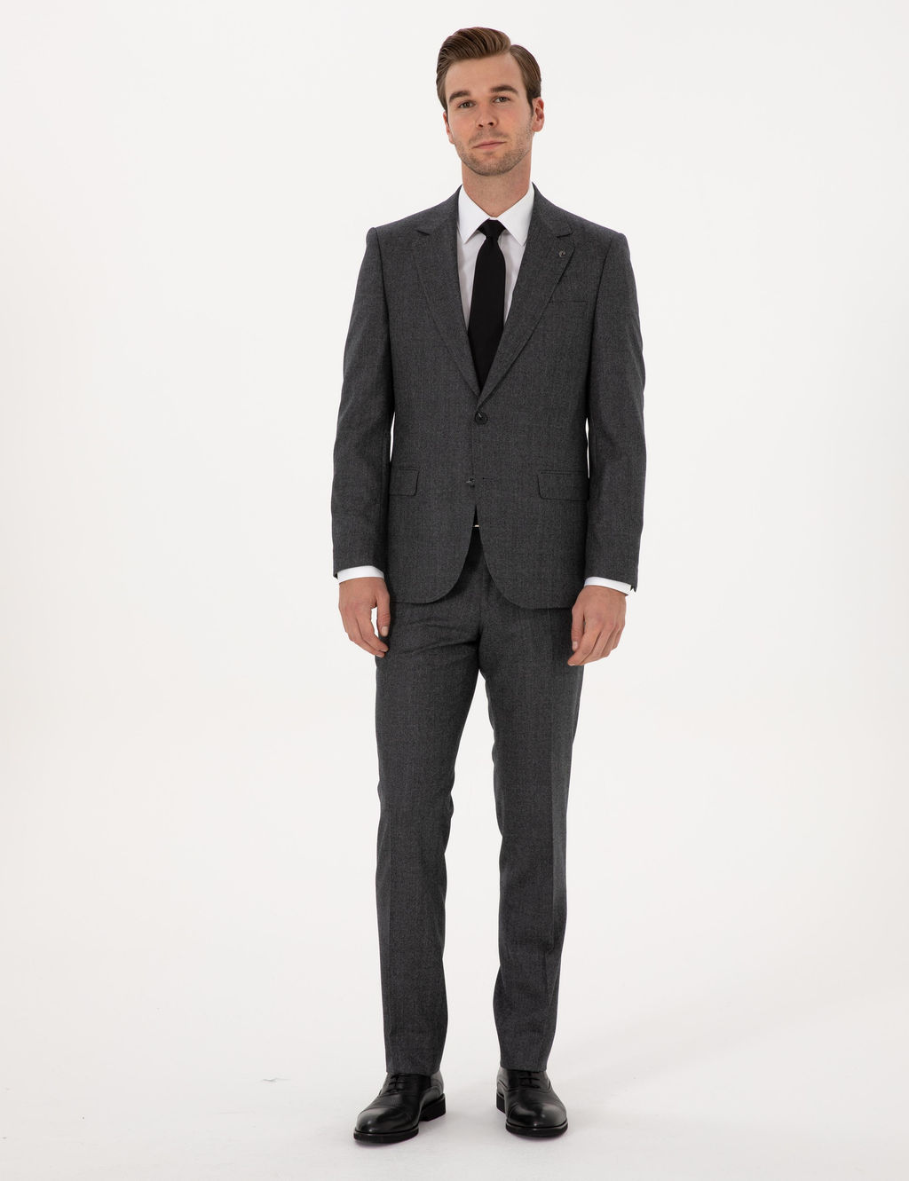 Antrasit Slim Fit Tak_m Elbise
