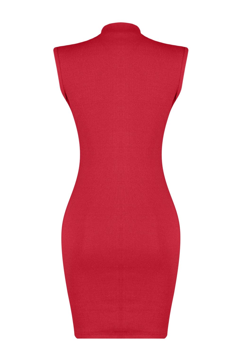 TRENDYOLMILLA Siyah Vucuda Oturan Bisiklet Yaka Mini Fitilli Esnek Orme Kalem Elbise TWOSS22EL2819 фото 25