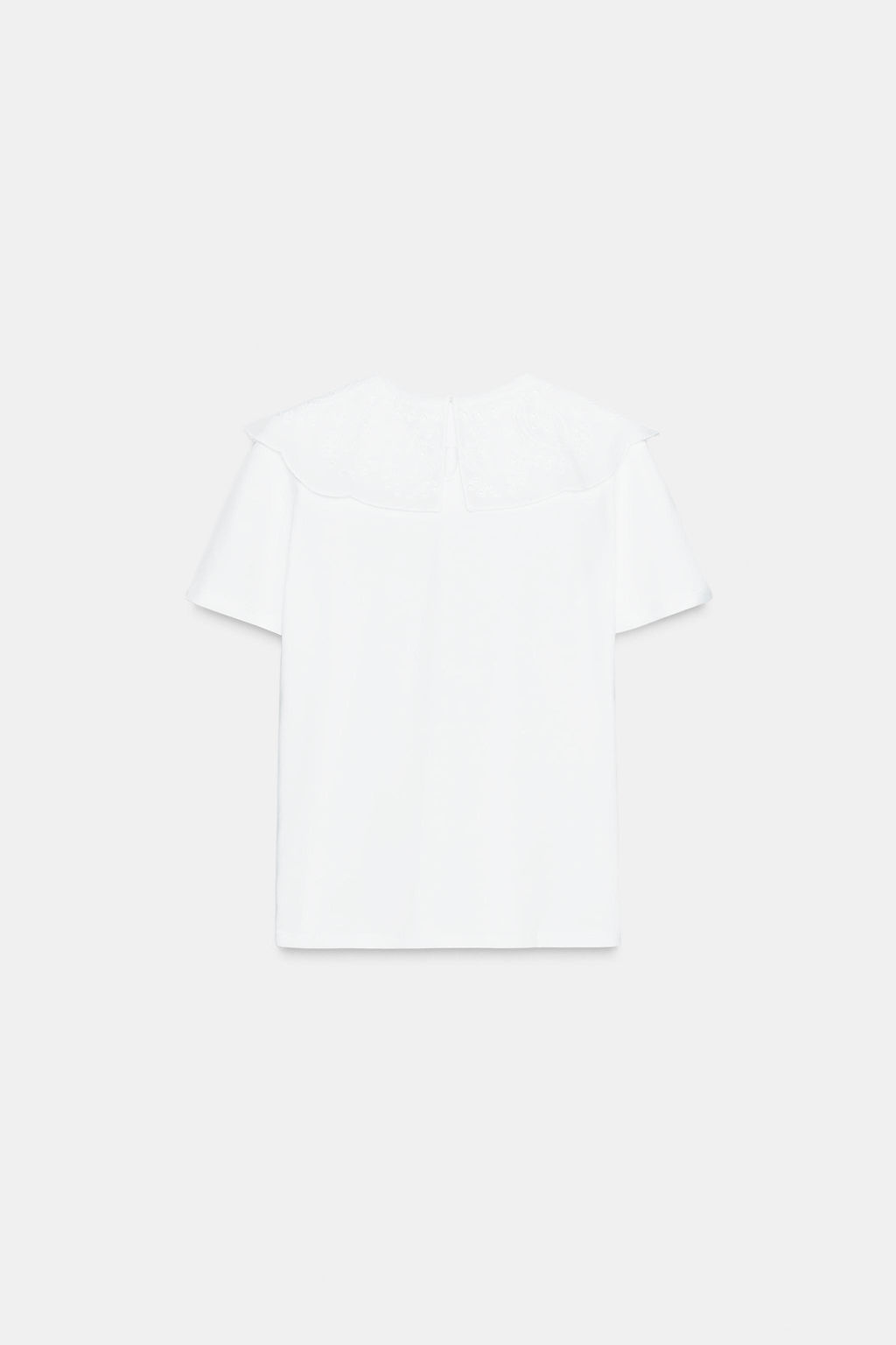 EMBROIDERED PETER PAN COLLAR T-SHIRT - Zara фото 16