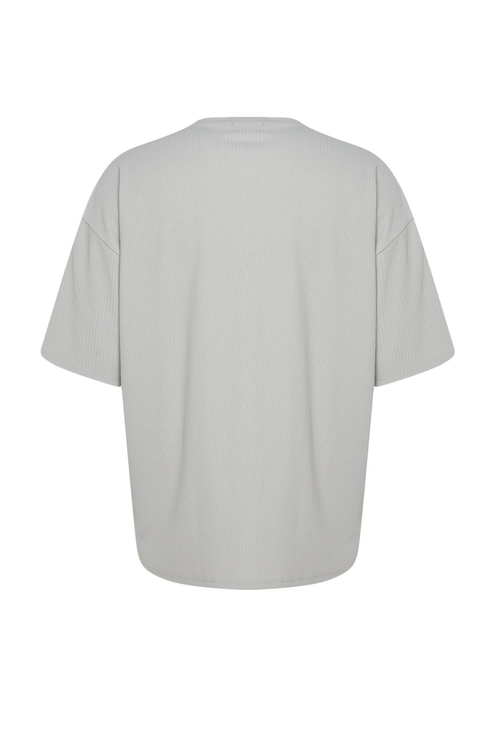 TRENDYOL MAN Kahverengi Premium Oversize Bisiklet Yaka K?sa Kol Dokulu K?r?smaz Ottoman T-Shirt TMNSS23TS00081 - Trendyolmilla фото 11