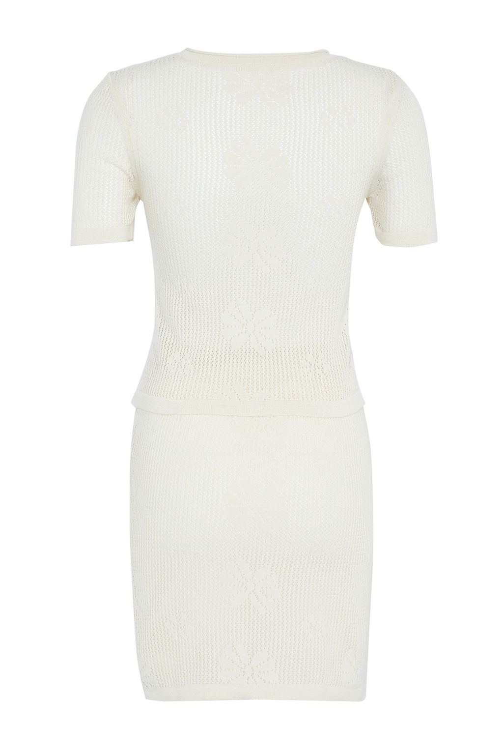 Ekru Ajurlu/Delikli Cicek Desenli Triko Alt-Ust Tak?m TWOSS24AU00146 - Trendyolmilla фото 8