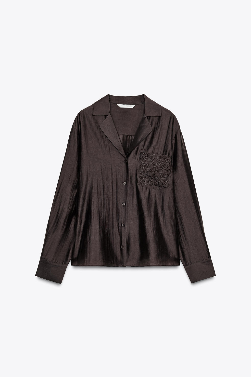 ZW COLLECTION EMBROIDERED POCKET SHIRT - Zara фото 7