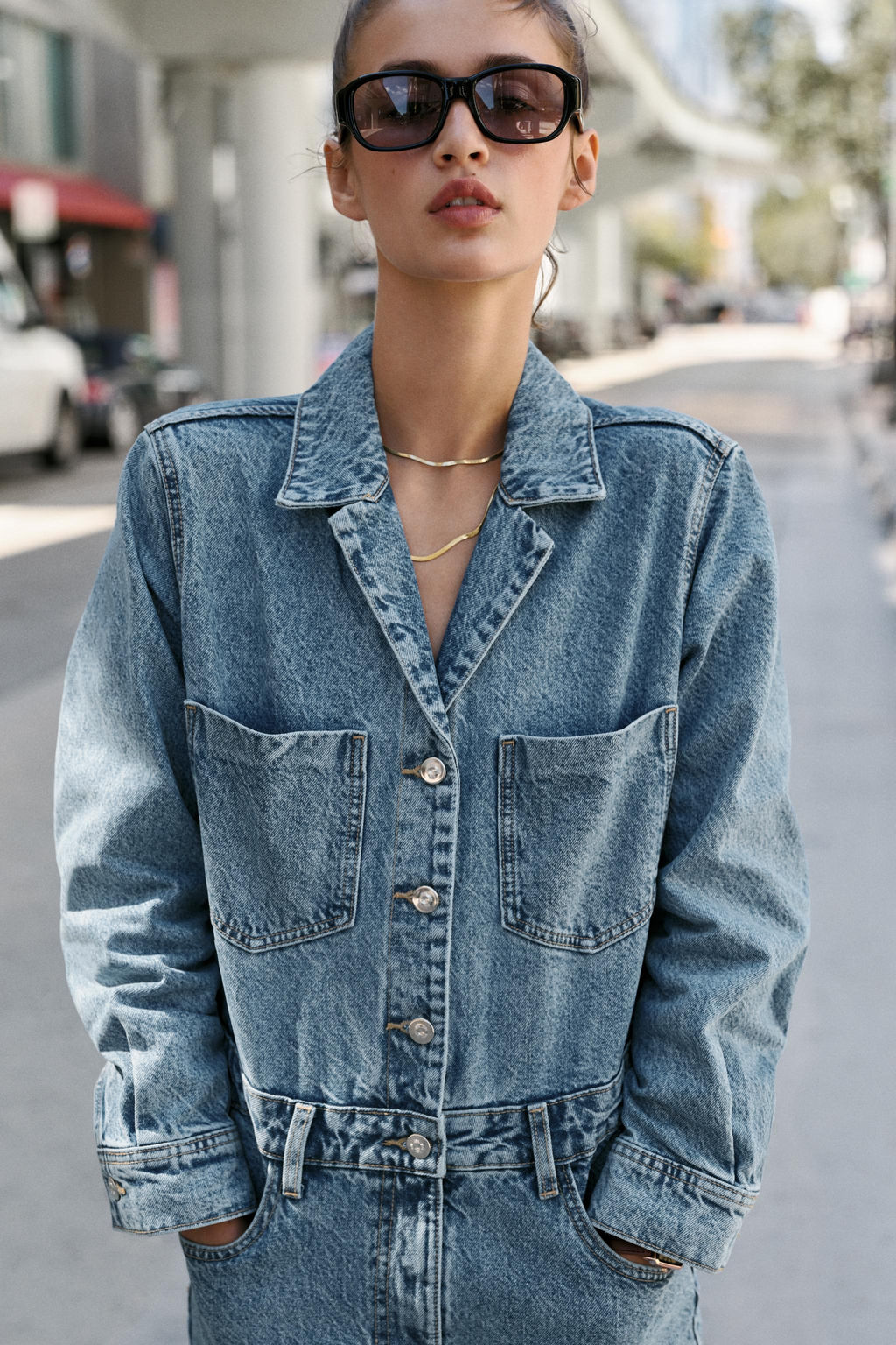 MONO Z1975 LARGO DENIM / Azul medio - Zara фото 3