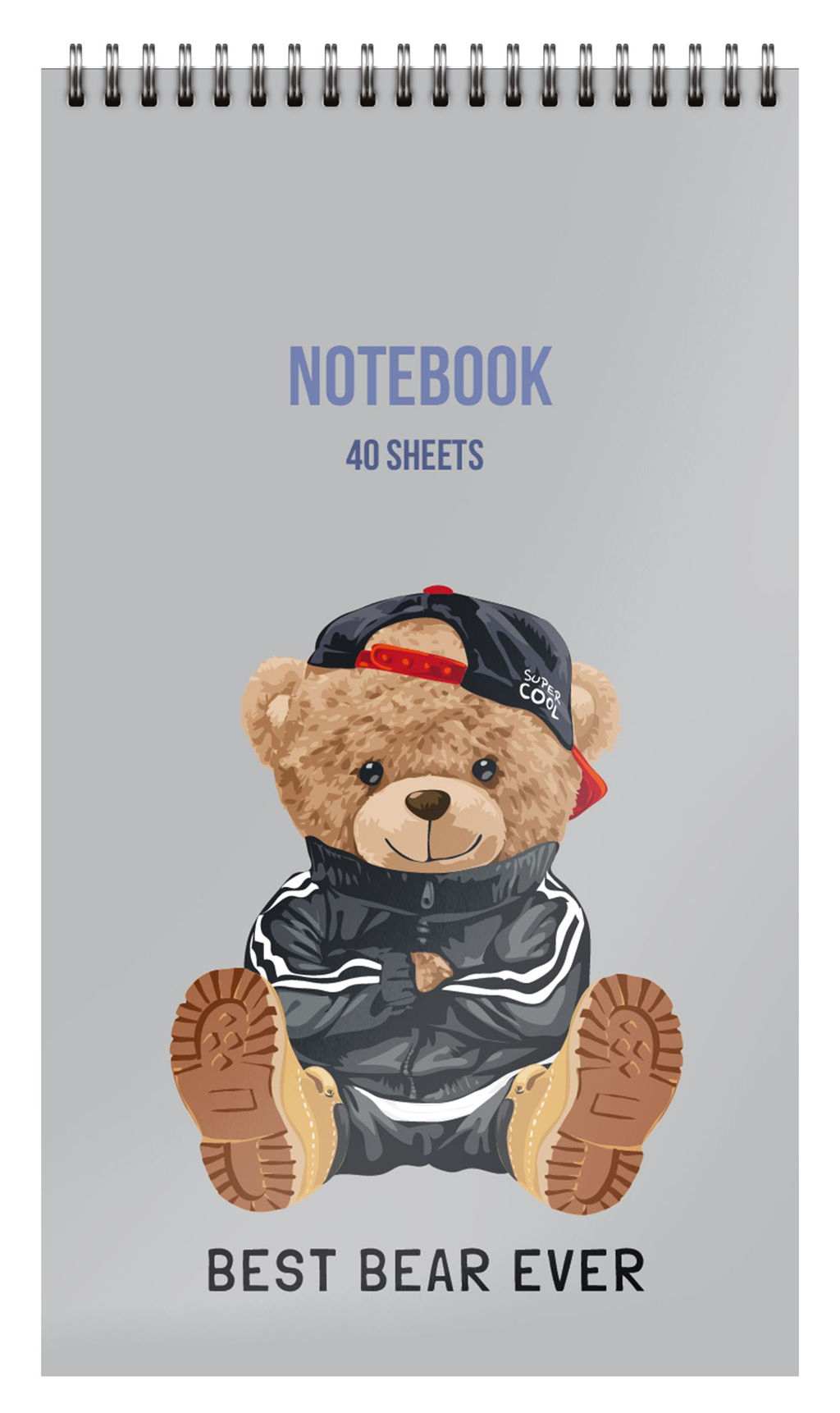 Блокнот А7 40 л. клетка Schoolformat КРУТОЙ МИШКА на гребне, мелованный картон, сплошной Уф-лак - Buro фото 5