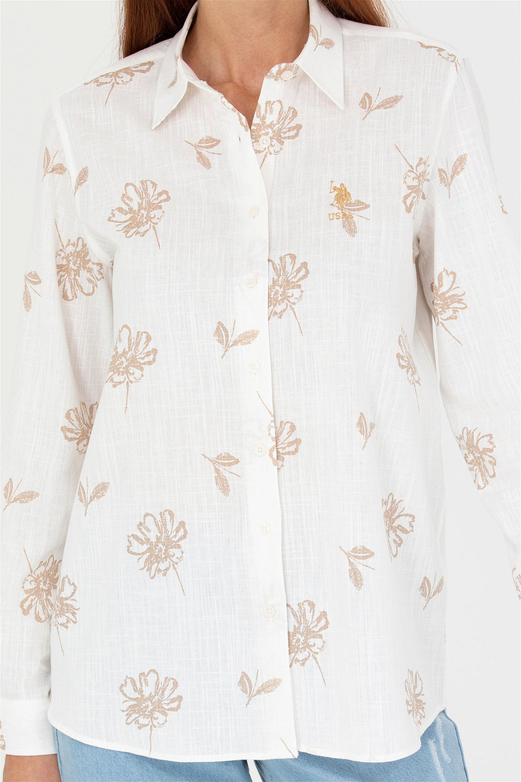 Женская рубашка Camel с длинным рукавом - U.s. polo assn фото 6