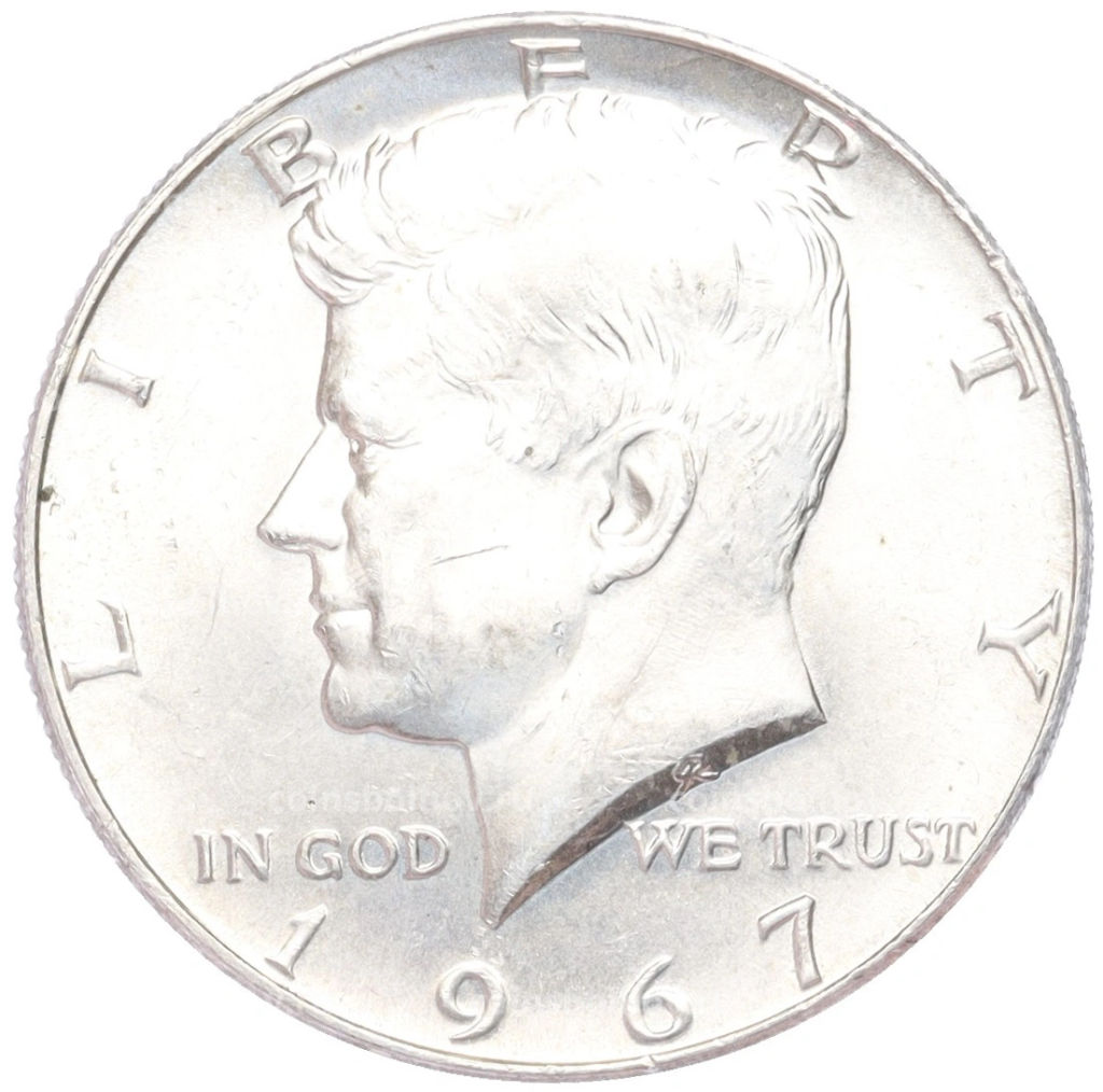 Монета 1/2 доллара (50 центов) 1967 года США