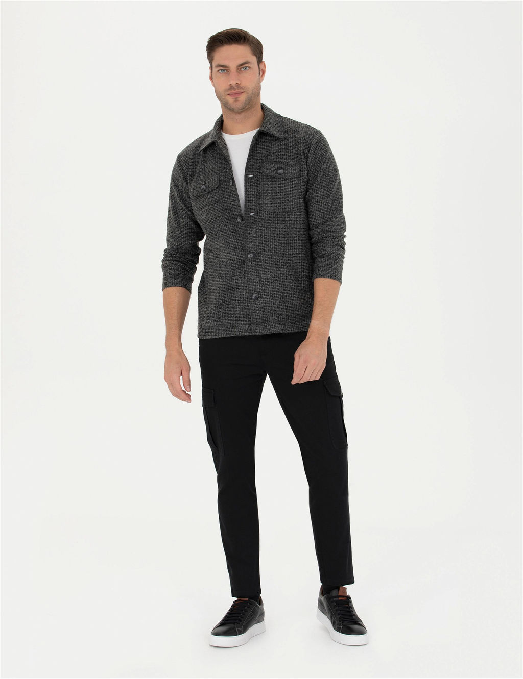 Siyah Slim Fit Kanvas Pantolon