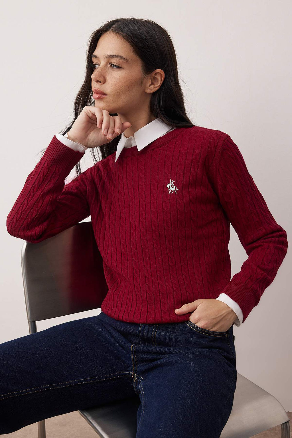 Ekru At Nak?sl? Sac Orgu Ince Triko Kazak TWOAW26KZ00122 - Trendyolmilla фото 10