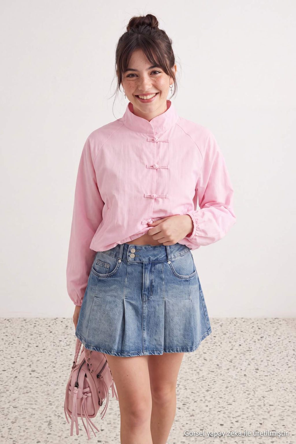 Mavi %100 Pamuk Bel Detayl_ Pileli Mini Denim Etek TWOAW27ET00034 - Trendyolmilla фото 3