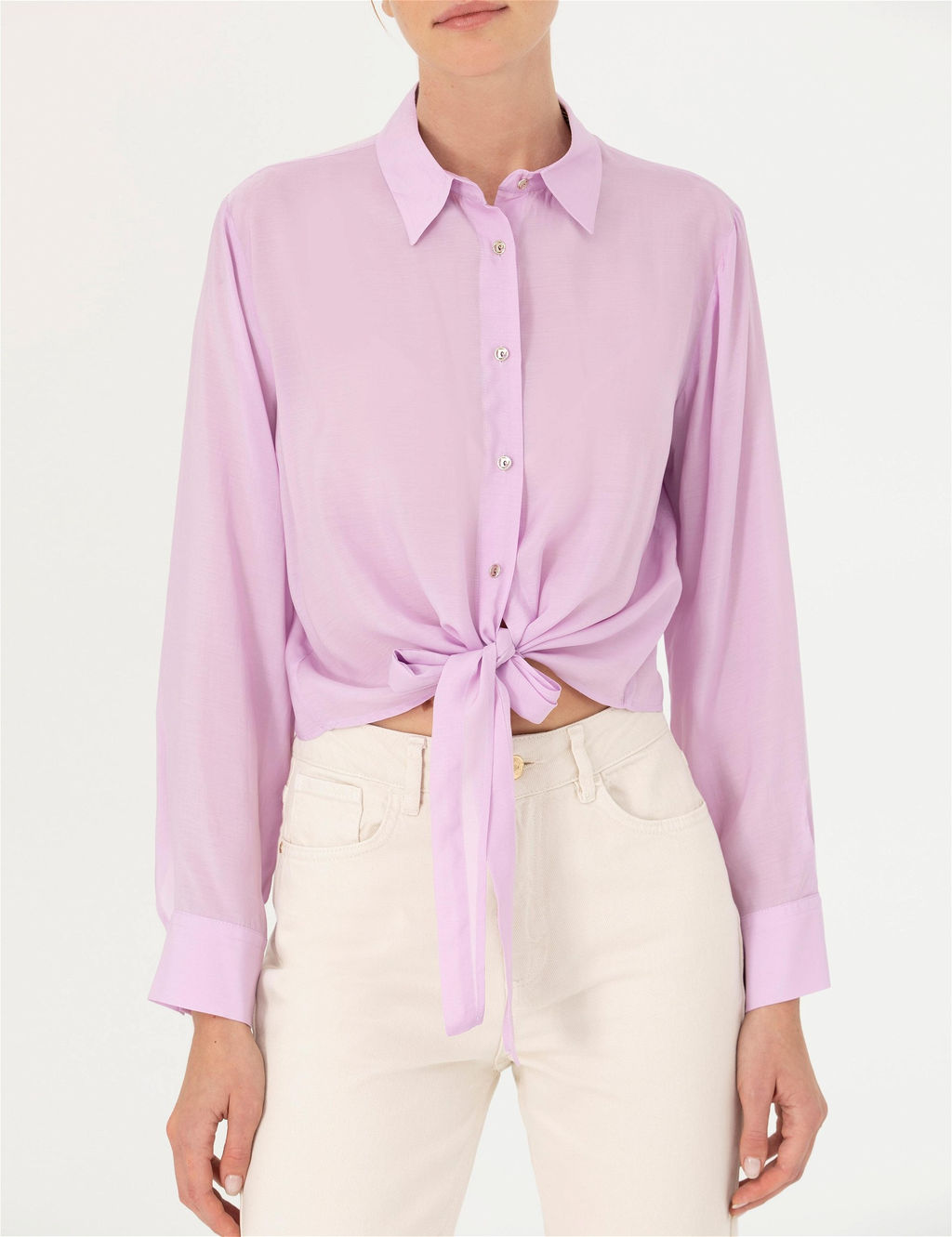 Lila Regular Fit Uzun Kollu G_mlek - Pierre cardin фото 6