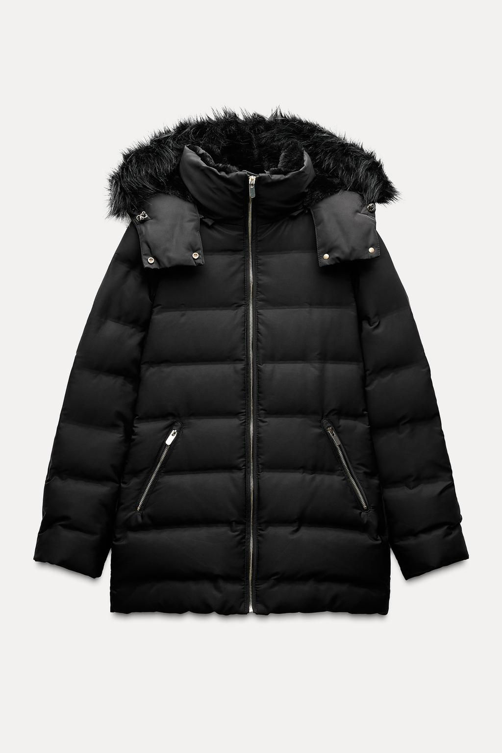 SEMI-LONG HOODED PUFFER JACKET - Zara фото 4
