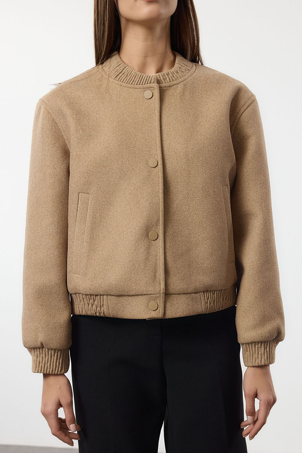 TRENDYOLMILLA Antrasit Kase Bomber Ceket Mont TWOAW25MO00070  фото 3