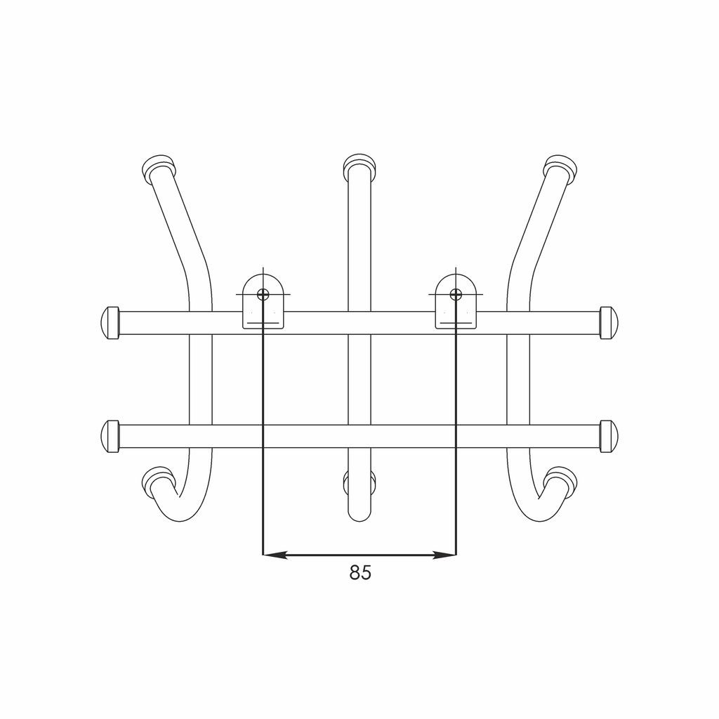 Вешалка "Норма-3" 15*17*80 (бел.,медн.,серебр.,черн., кор.) арт. ВН 64