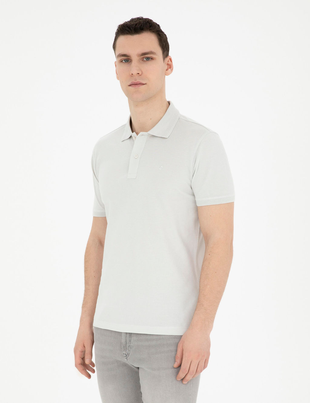 A__k Gri Slim Fit Basic Ti__rt - Pierre cardin фото 8