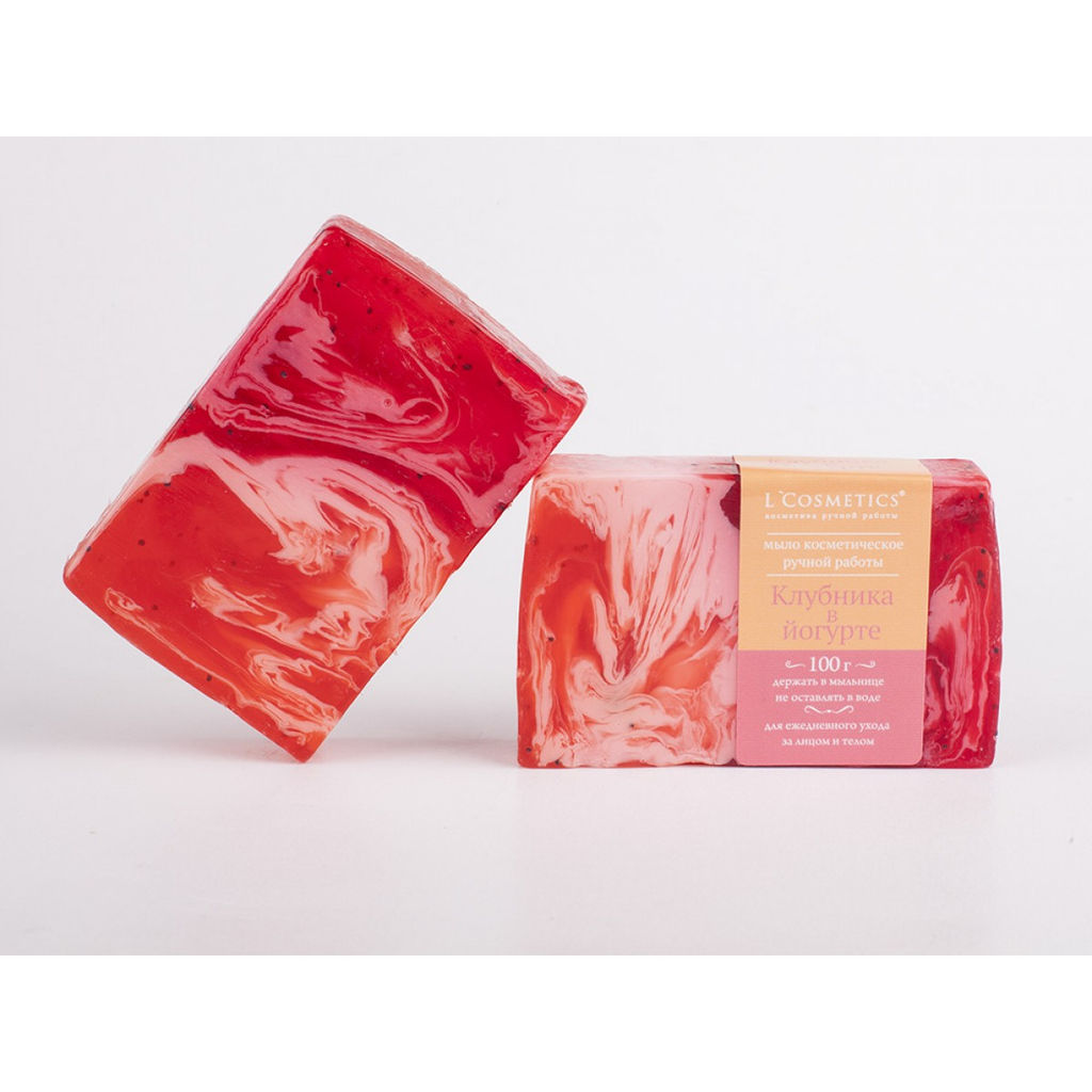 Мыло ручной работы Клубника в йогурте 100 г - L'cosmetics фото 2