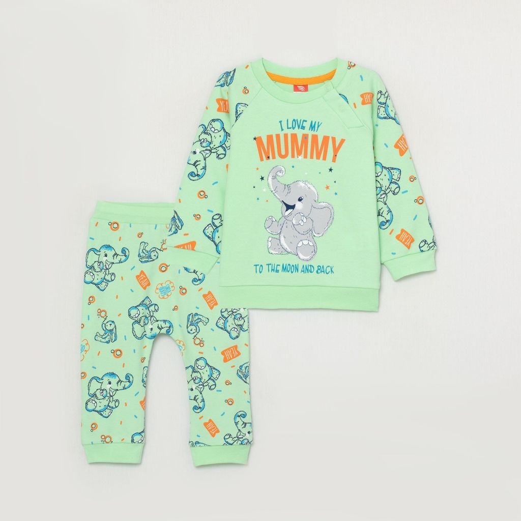 CRB wear/CWNB 90047-37-285 Комплект для мальчика (джемпер, брюки), светло-зеленый/Ex.Cherubino  фото 4