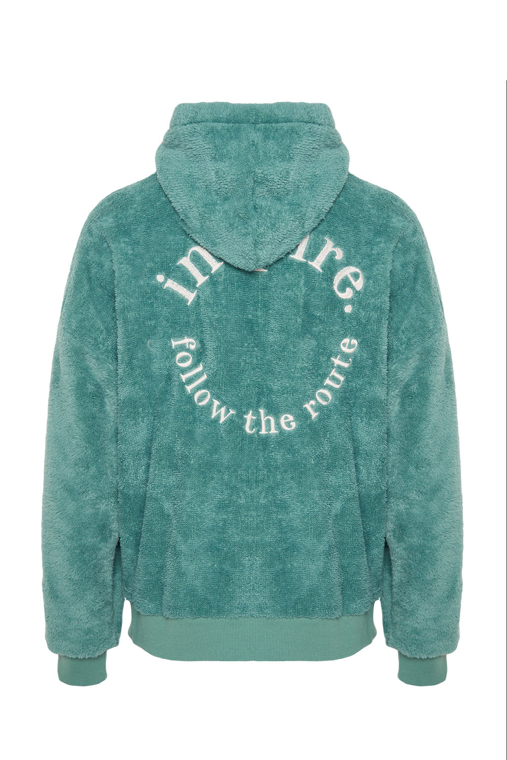 Mint Oversize/Genis Kesim Kapusonlu Uzun Kollu Yaz? Nak?sl? Pelus Sweatshirt TMNAW24SW00028 - Trendyolmilla фото 8