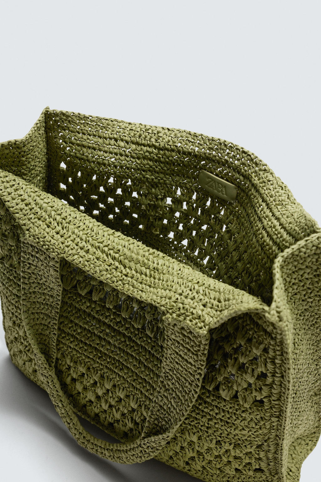 BOLSO SHOPPER TRENZADO / Verde - Zara фото 6